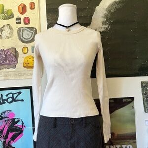 🌟 Brandy Melville Cream Ribbed Long Sleeve 🌟